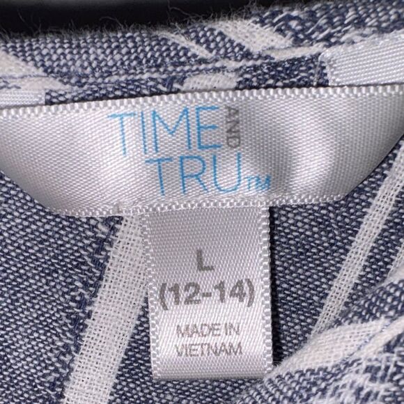 Time and Tru Navy and White Striped Midi Dress - Picture 5 of 9